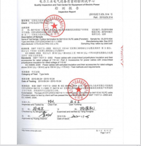 產(chǎn)品檢驗(yàn)報告